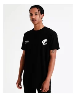 Carlton Curved Hem Tee In Black