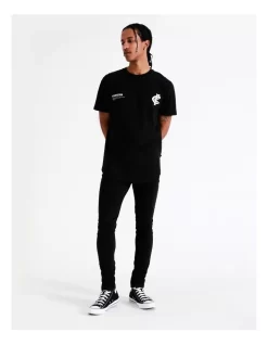 Carlton Curved Hem Tee In Black -Men Clothing Store 950383000 3 720x928