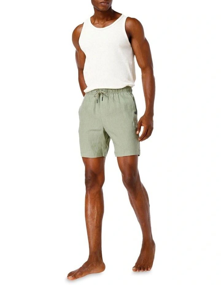 Linen Shorts In Olive 3 Linen Shorts In Olive - Image 2
