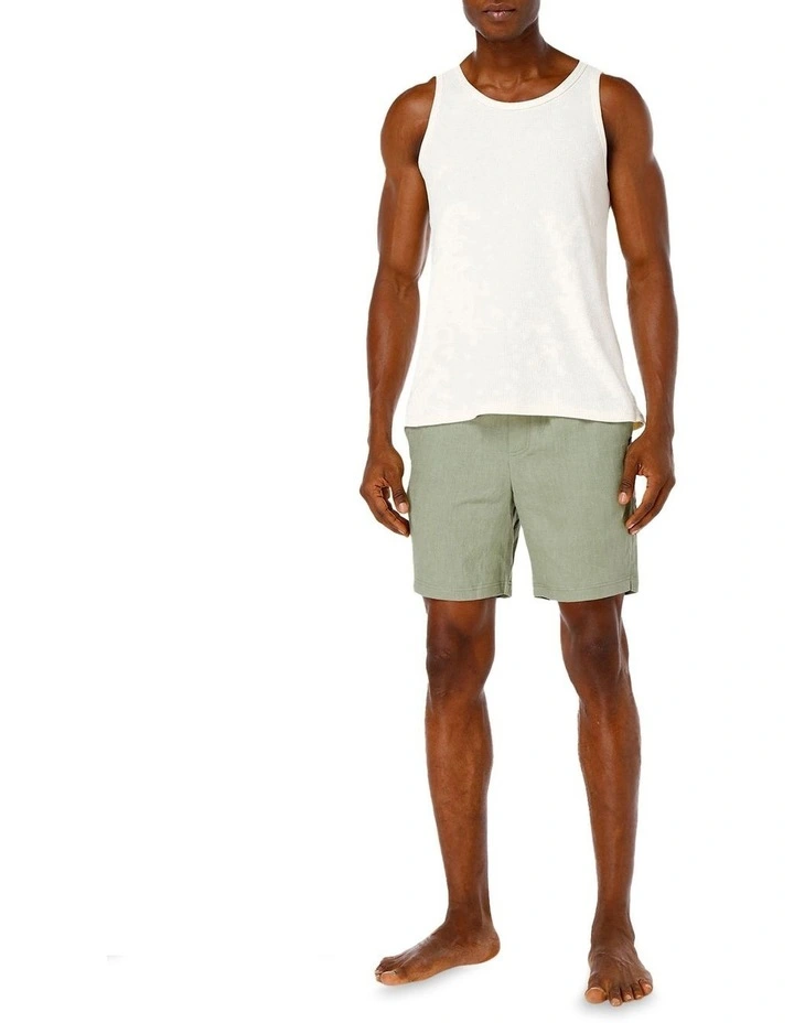 Linen Shorts In Olive 7 Linen Shorts In Olive - Image 6
