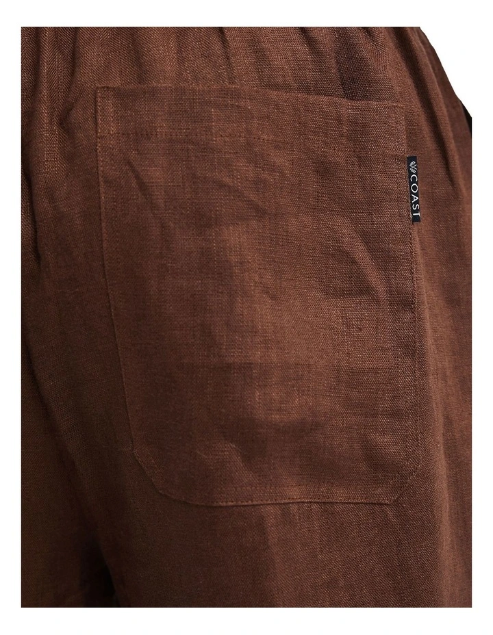 Linen Relaxed Fit Pants In Brown 5 Linen Relaxed Fit Pants In Brown - Image 3