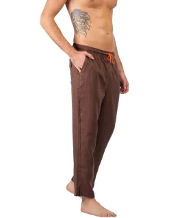 Linen Relaxed Fit Pants In Brown 13 Linen Relaxed Fit Pants In Brown -Men Clothing Store 958335490 5 2 720x928