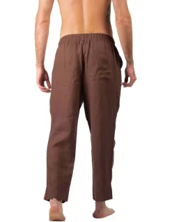Linen Relaxed Fit Pants In Brown 14 Linen Relaxed Fit Pants In Brown -Men Clothing Store 958335490 6 2 720x928