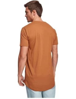 URBAN CLASSICS Shaped Long Tee In Toffee -Men Clothing Store 959529430 4 720x928