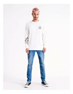 Space Tripper Print Long Sleeve Tee In White -Men Clothing Store 960255190 3 720x928