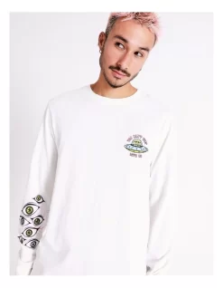 Space Tripper Print Long Sleeve Tee In White -Men Clothing Store 960255190 4 720x928