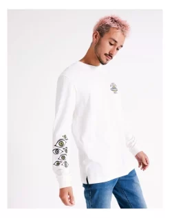 Space Tripper Print Long Sleeve Tee In White -Men Clothing Store 960255190 5 720x928