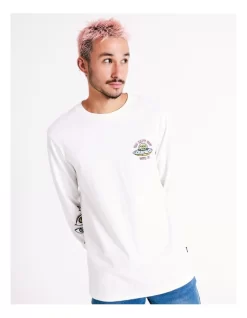 Space Tripper Print Long Sleeve Tee In White -Men Clothing Store 960255190 6 720x928