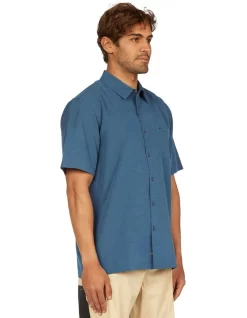 Quiksilver Waterman Centinela Short Sleeve Shirt In Midnight Navy -Men Clothing Store 960607630 3 720x928