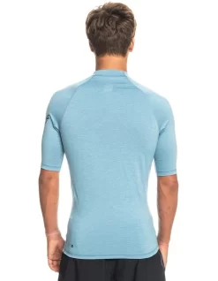 Quiksilver All Time Short Sleeve Rash Vest In Provincial Blue Heather -Men Clothing Store 960607810 3 720x928