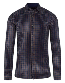 Brushed Cotton Tattersall Long Sleeve Shirt In Blue -Men Clothing Store 962783470 3 720x928