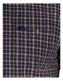 Brushed Cotton Tattersall Long Sleeve Shirt In Blue -Men Clothing Store 962783470 4 720x928