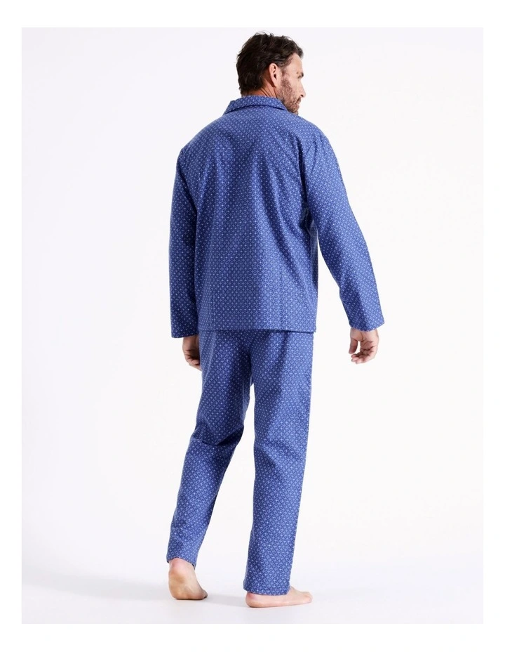 Essentials Long Sleeve Flannelette PJ Set In Denim 5 Essentials Long Sleeve Flannelette PJ Set In Denim - Image 3