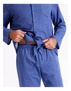 Essentials Long Sleeve Flannelette PJ Set In Denim 11 Essentials Long Sleeve Flannelette PJ Set In Denim -Men Clothing Store 963388270 4 720x928