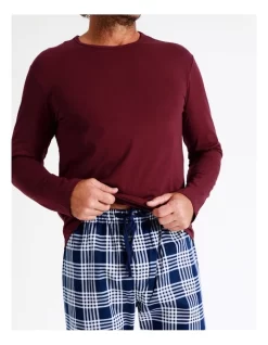 Essentials Long Sleeve Tee & Flannelette Pant PJ Set In Modern Check -Men Clothing Store 963388720 6 720x928