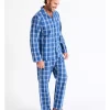 Essentials Long Sleeve Poplin PJ Set In Classic Check -Men Clothing Store 963388990 1 720x928
