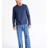 Essentials Long Sleeve Tee & Poplin Pant PJ Set In Classic Check -Men Clothing Store 963389260 1 720x928