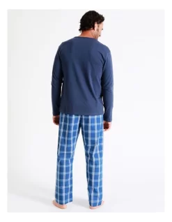 Essentials Long Sleeve Tee & Poplin Pant PJ Set In Classic Check -Men Clothing Store 963389260 4 720x928