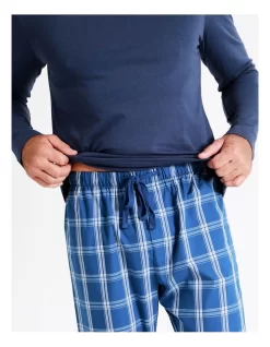 Essentials Long Sleeve Tee & Poplin Pant PJ Set In Classic Check -Men Clothing Store 963389260 6 720x928