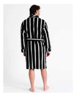 Shawl Stripe Robe In Black 11 Shawl Stripe Robe In Black -Men Clothing Store 963389620 5 720x928