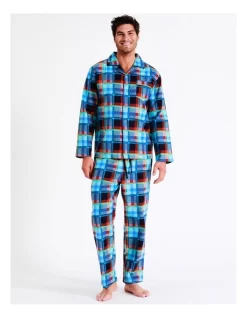Long Sleeve Flannelette PJ Set Fun Check In Assorted