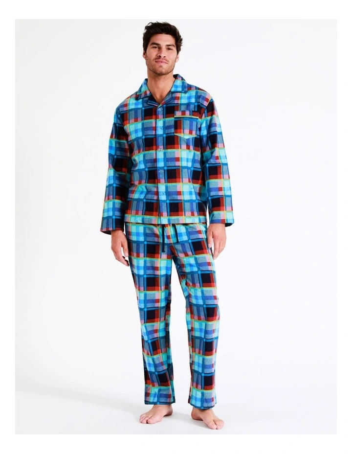 Long Sleeve Flannelette PJ Set Fun Check In Assorted 7 Long Sleeve Flannelette PJ Set Fun Check In Assorted - Image 5
