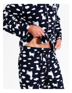 Mens Pyjama Set In Midnight Animal Clouds Print -Men Clothing Store 963390790 4 720x928