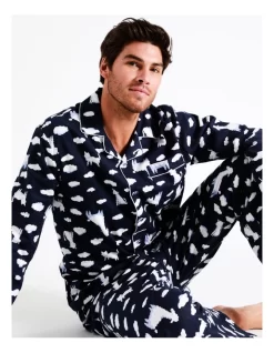 Mens Pyjama Set In Midnight Animal Clouds Print -Men Clothing Store 963390790 6 720x928