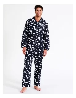 Mens Pyjama Set In Midnight Animal Clouds Print -Men Clothing Store 963390790 7 720x928