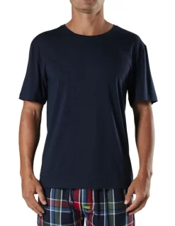 Short Sleeve Bamboo Sleep Tee In Navy