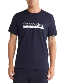 Calvin Klein Chill Sleep Tee In Navy