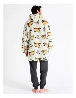 Hot Dawg Oversized Sleep Hoodie In Grey -Men Clothing Store 965972620 5 720x928