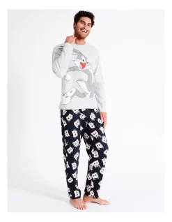 Family Bugs Long Sleeve PJ Set In Grey -Men Clothing Store 967030570 3 720x928