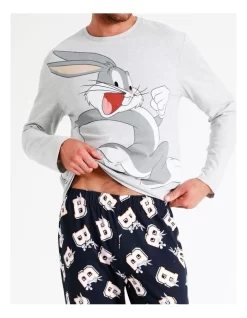 Family Bugs Long Sleeve PJ Set In Grey -Men Clothing Store 967030570 4 720x928