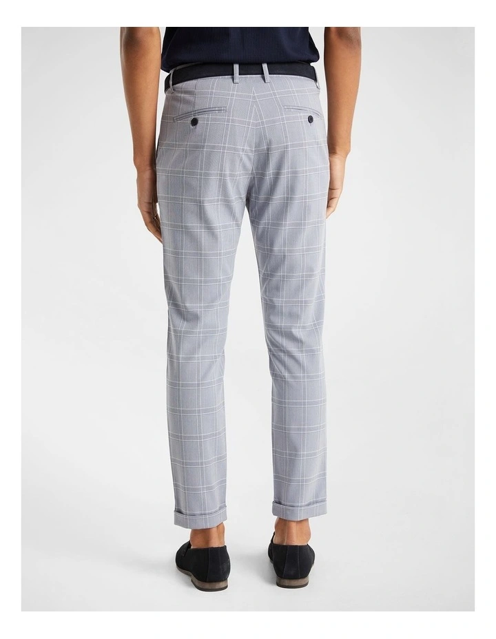 Tobi Check Slim Cropped Chino In Blue 4 Tobi Check Slim Cropped Chino In Blue - Image 2