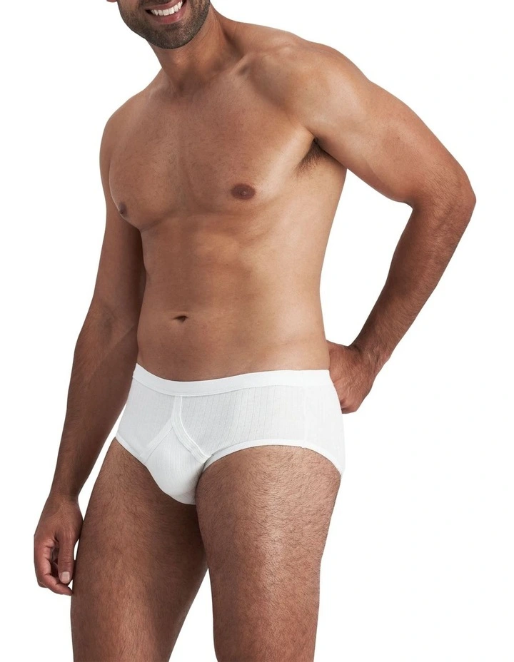 Jockey Comfort Rib Briefs 3-Pack In White 4 Jockey Comfort Rib Briefs 3-Pack In White - Image 2