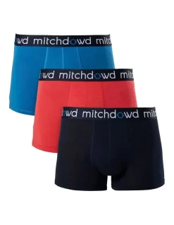 Bamboo Mid-Fit Trunk 3 Pack In Multi