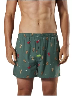 Men's Good Dog Bamboo Boxer Short In Green