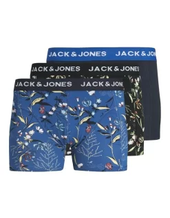 Jack & Jones 3 Pack Small Flowers Trunks In Multi