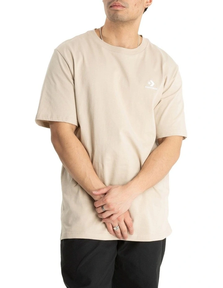 Converse Go-To Embroidered Star Chevron Tee In Beige 3 Converse Go-To Embroidered Star Chevron Tee In Beige
