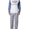I'm Late Mens Tee And Flannelette Pant PJ Set In Blue -Men Clothing Store 970949530 1 720x928