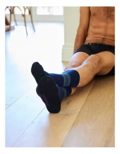 2 Pack Plain Cotton Indestructibles Crew Socks In Blue -Men Clothing Store 970982380 5 720x928