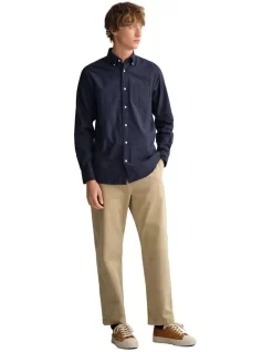 Gant Gingham Twill Long Sleeve Shirt In Forest Green -Men Clothing Store 974189980 4 720x928