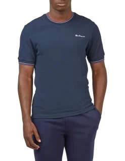 Ben Sherman Pique T-Shirt In Navy