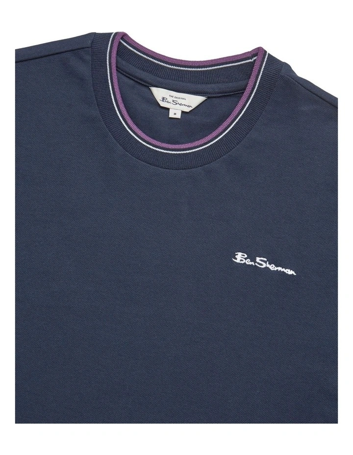 Ben Sherman Pique T-Shirt In Navy 7 Ben Sherman Pique T-Shirt In Navy - Image 5