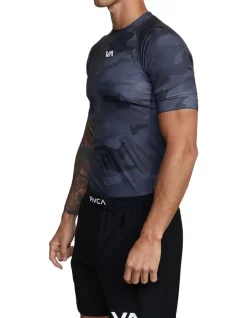 RVCA Sport Short Sleeve Rashguard In Black Camo -Men Clothing Store 977646700 3 720x928