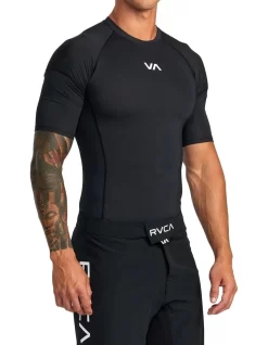 RVCA VA Sport Short Sleeve Rashguard In Black -Men Clothing Store 977646790 3 720x928