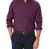 Double Faced Gingham Long Sleeve Shirt In Burgundy -Men Clothing Store 978390550 1 720x928