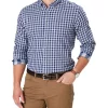 Double Faced Gingham Long Sleeve Shirt In Light Grey -Men Clothing Store 978390640 1 720x928