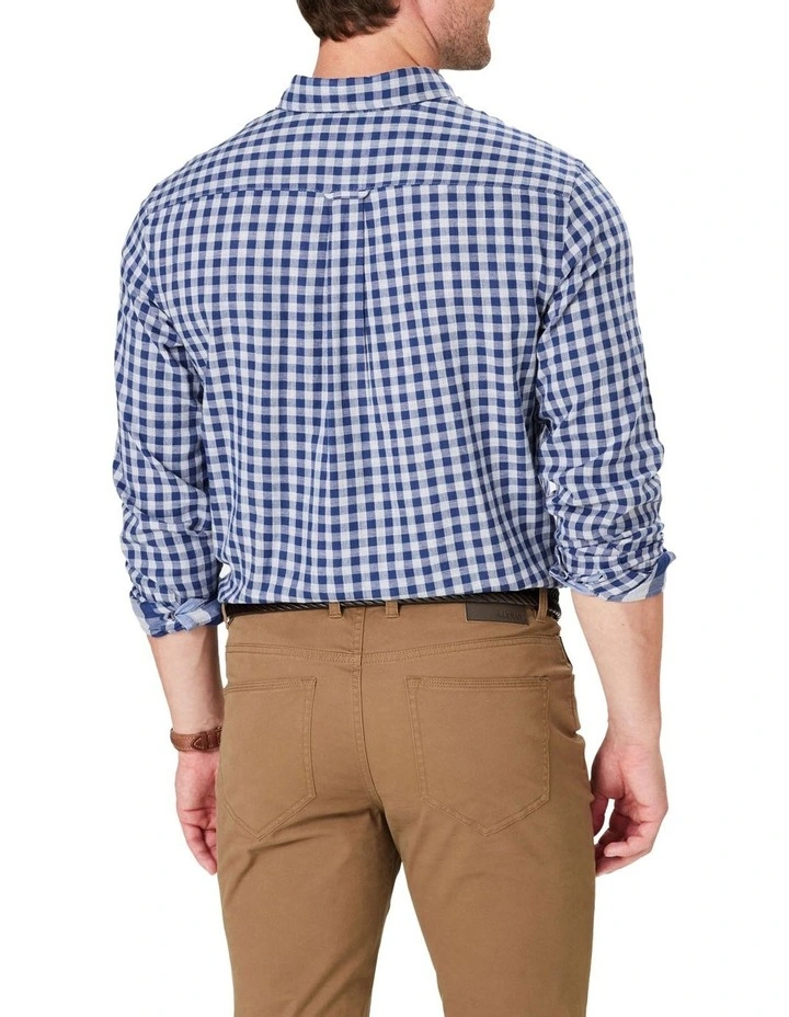 Double Faced Gingham Long Sleeve Shirt In Light Grey 4 Double Faced Gingham Long Sleeve Shirt In Light Grey - Image 2